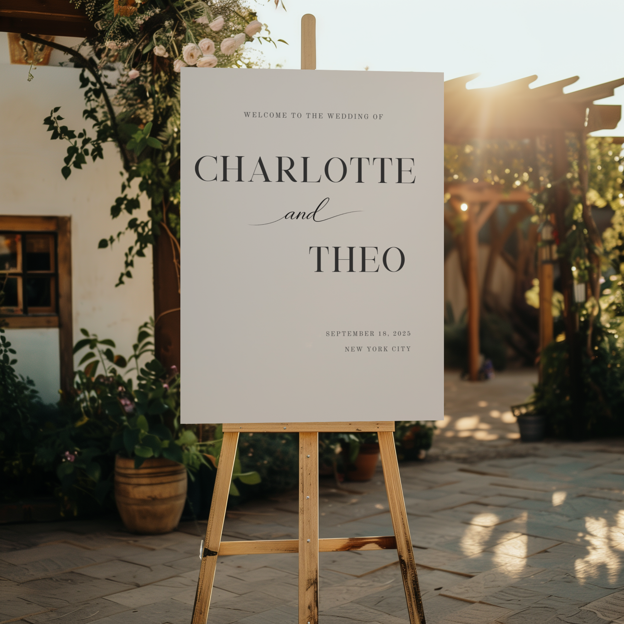 Elegant Wedding Welcome Sign — Editable Canva Template