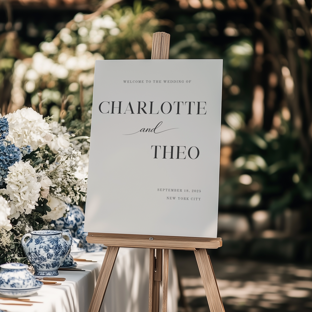 Elegant Wedding Welcome Sign — Editable Canva Template