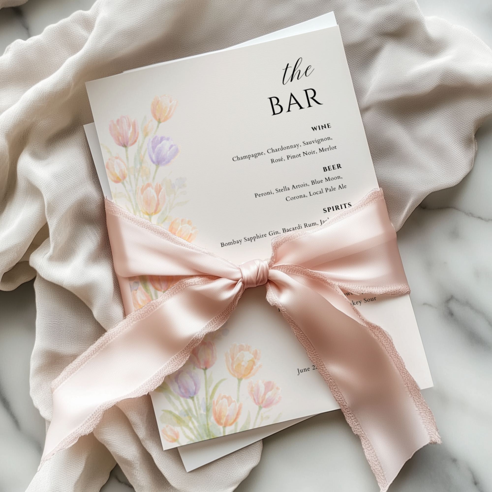 Wildflower Wedding Bar Menu Sign Template | Editable Canva Bar Sign | Pastel Floral Drinks Menu | Instant Download