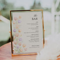 Wildflower Wedding Bar Menu Sign Template | Editable Canva Bar Sign | Pastel Floral Drinks Menu | Instant Download
