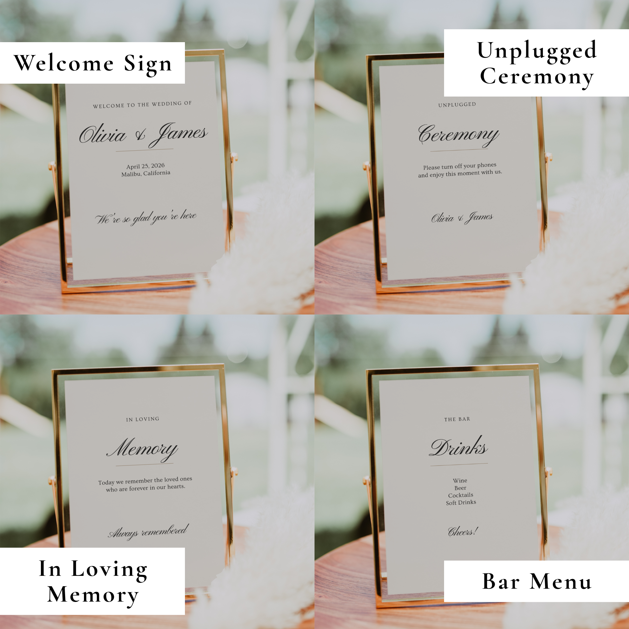 Old Money Wedding Sign Bundle — 30+ Editable Canva Templates