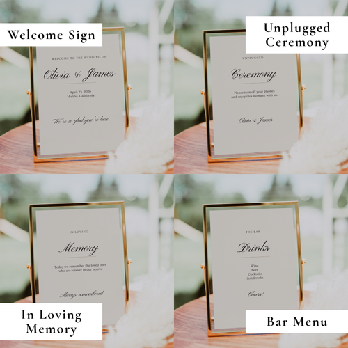 Old Money Wedding Sign Bundle — 30+ Editable Canva Templates