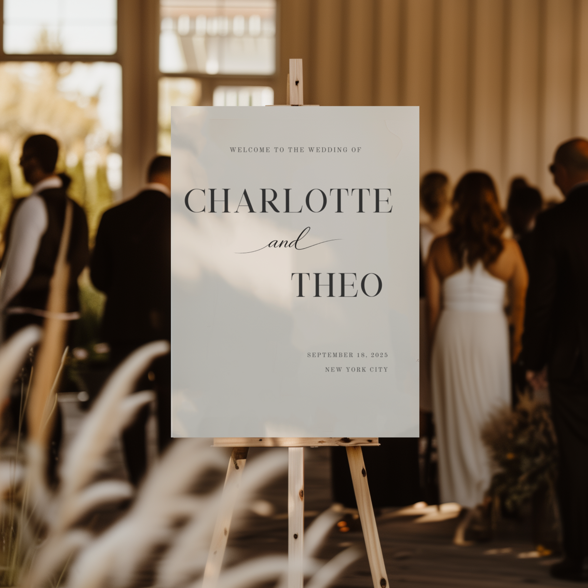 Elegant Wedding Welcome Sign — Editable Canva Template