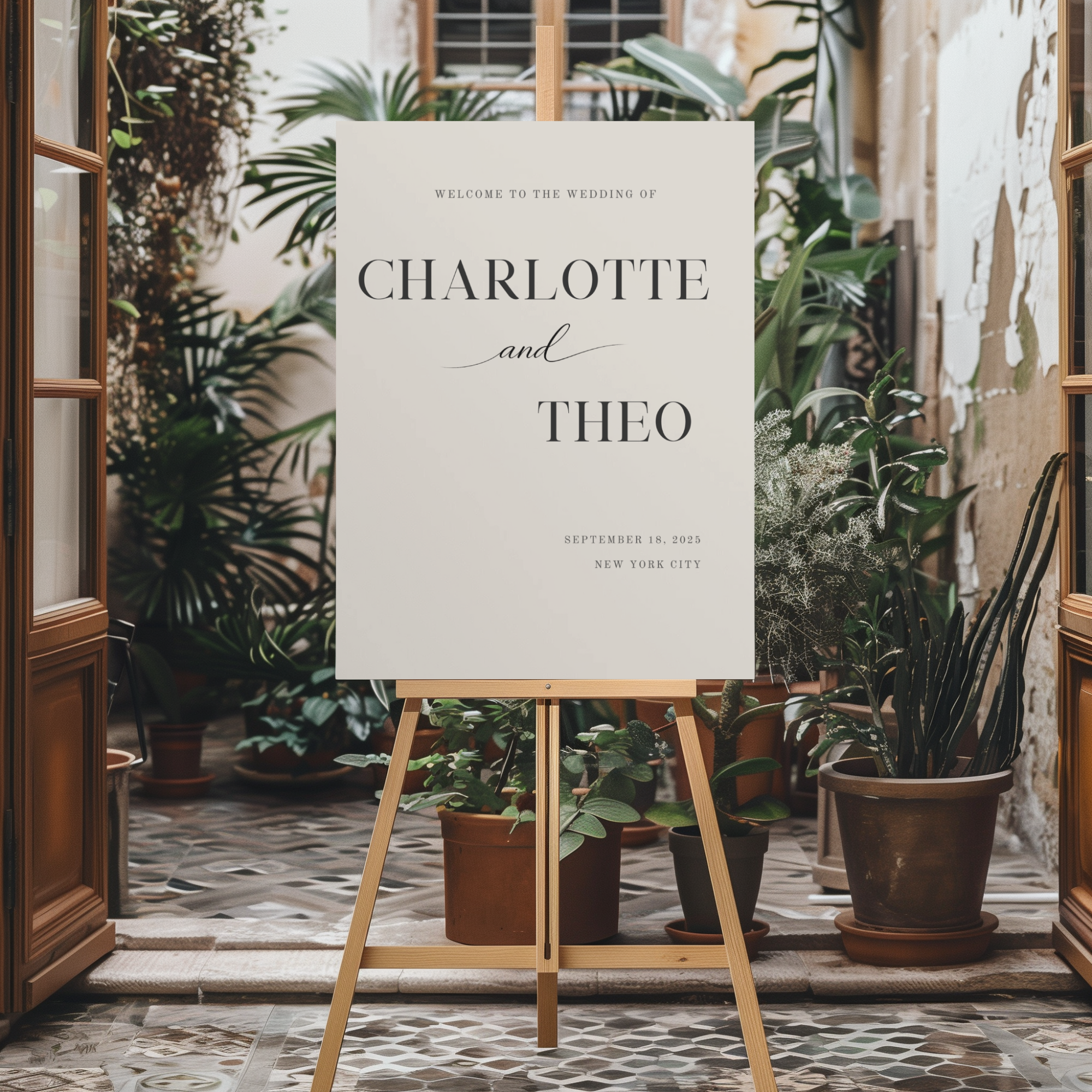 Elegant Wedding Welcome Sign — Editable Canva Template