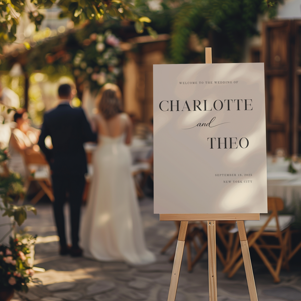 Elegant Wedding Welcome Sign — Editable Canva Template