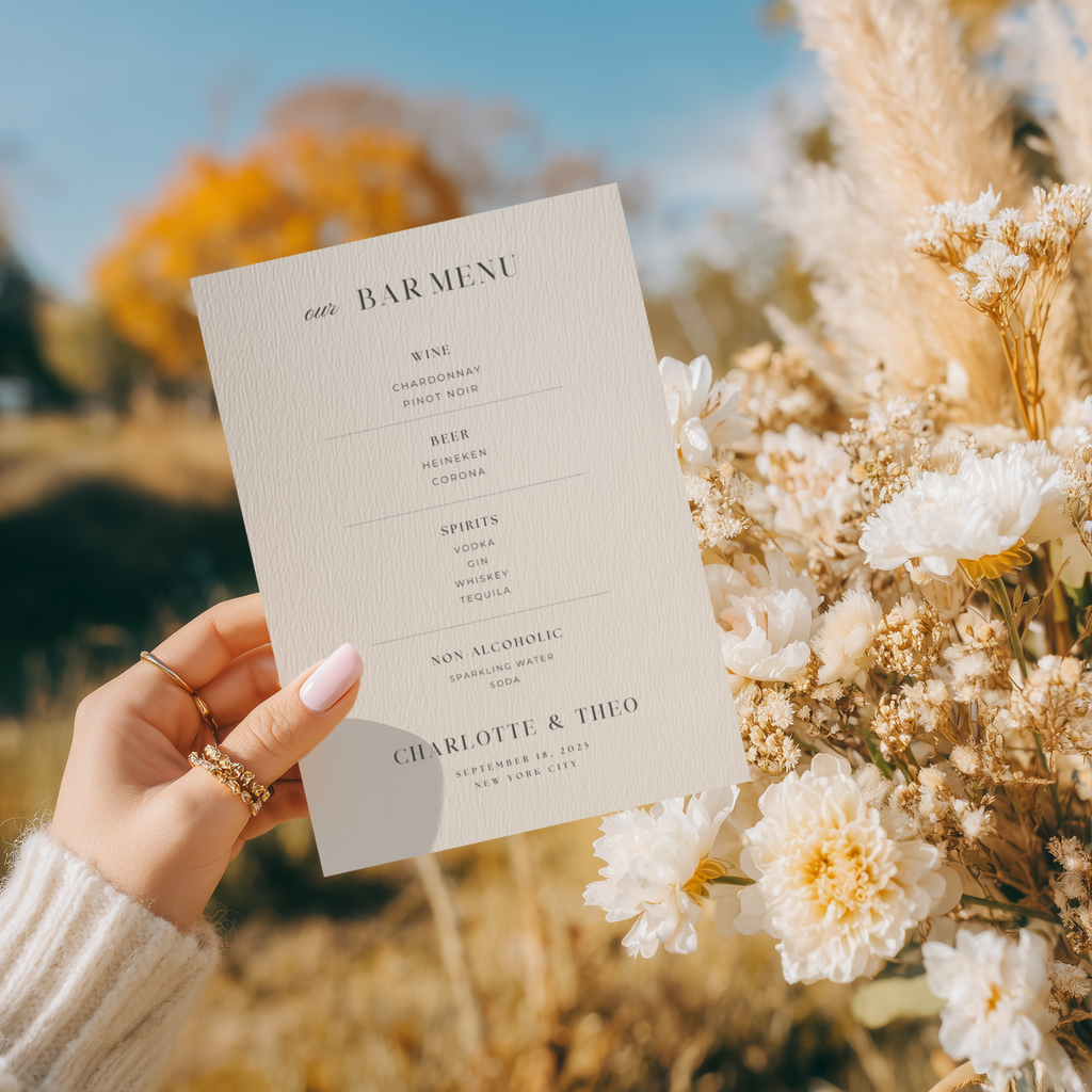 Wedding Bar Menu Sign — Editable Canva Template | 5x7, 8x10, 11x14, 16x20