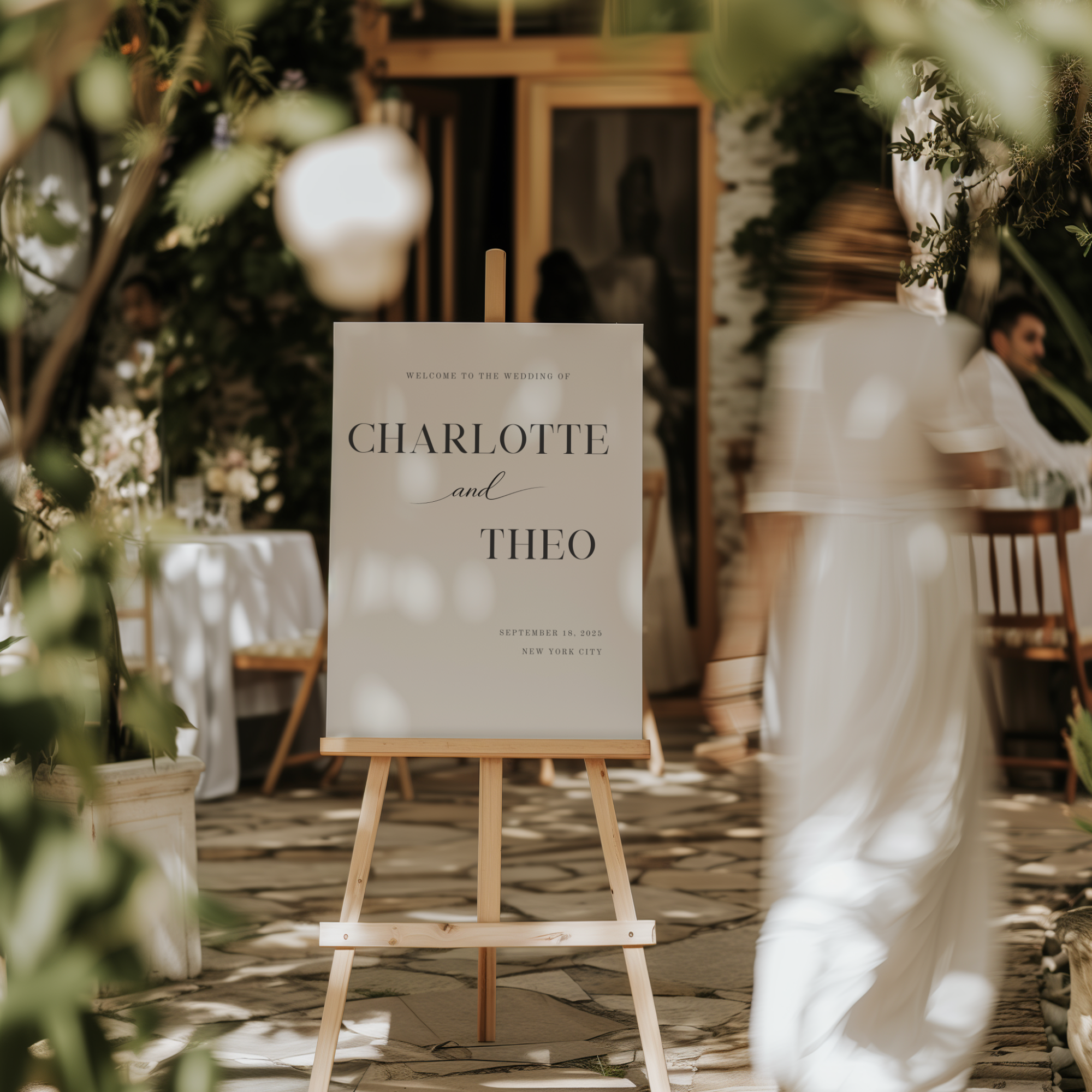 Elegant Wedding Welcome Sign — Editable Canva Template
