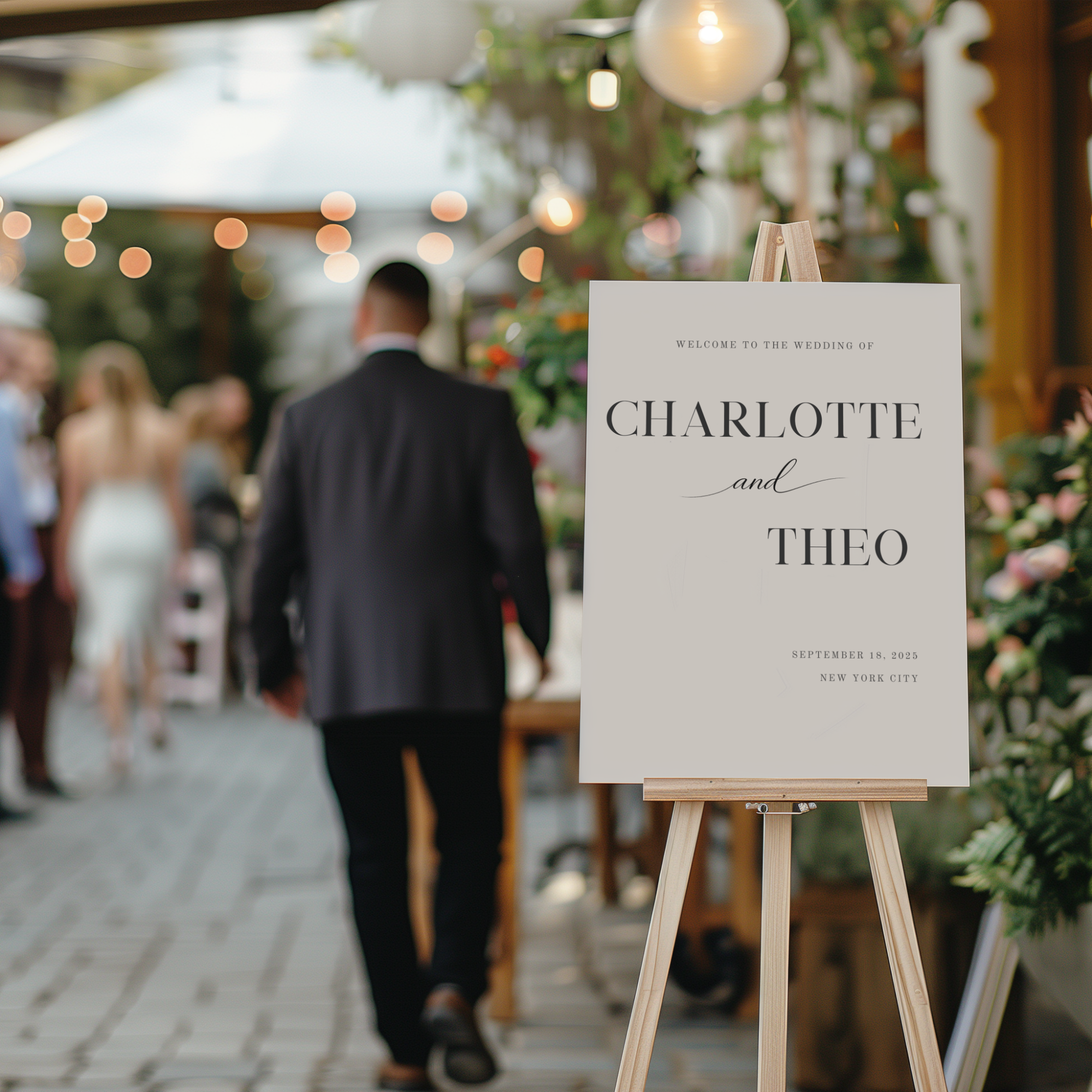 Elegant Wedding Welcome Sign — Editable Canva Template